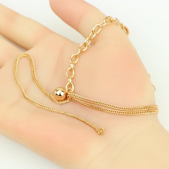 Layered Rose Gold Necklace with Bold Link and Sleek Chain Design, XPNL0352 - Picture 2 of 12